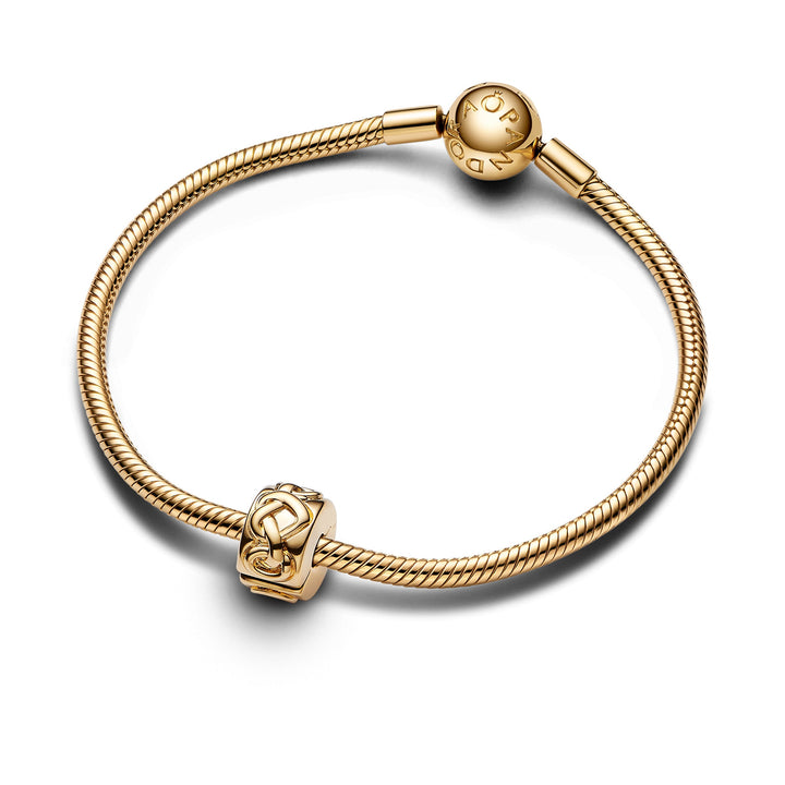 Pandora - Hjerteknude klemmeled i forgyldt til Moments armbånd - 768035c00