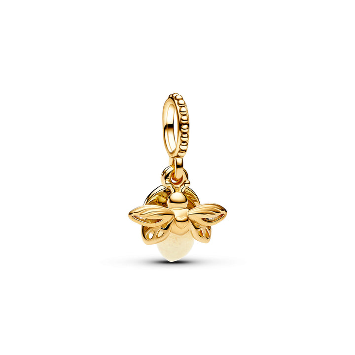 Pandora - Selvlysende ildflue charm i forgyldt - 769352c01