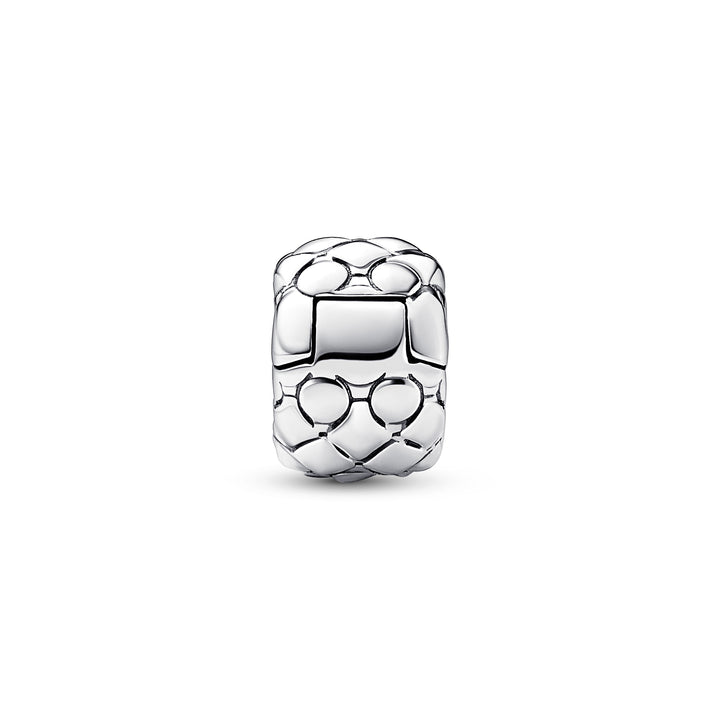 Pandora - Sølv klemmeled med tekstur - 792746c00