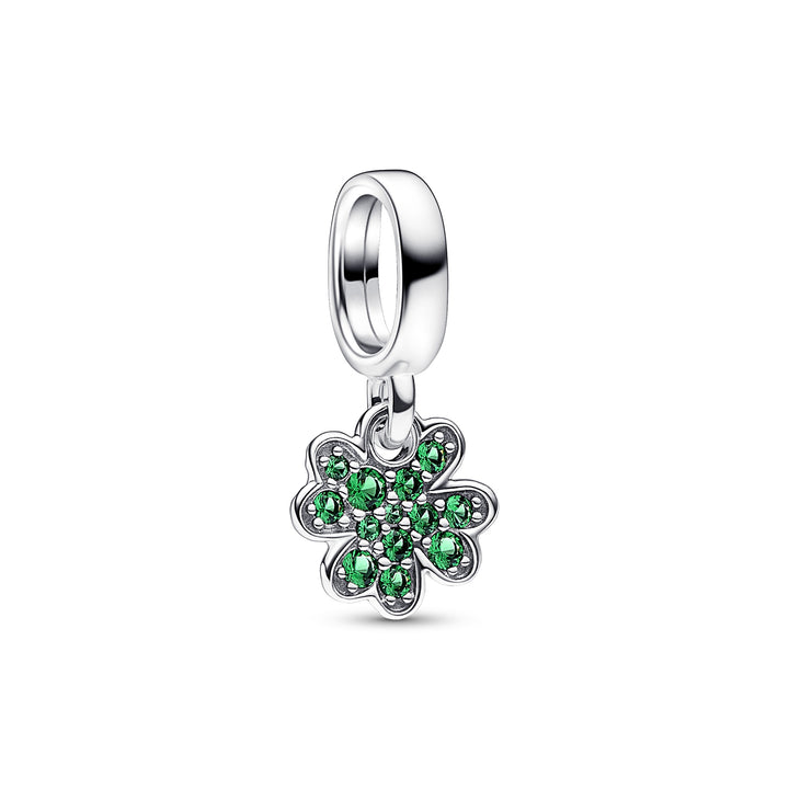 Pandora - Firkløver charm med grønne sten- 792751c01
