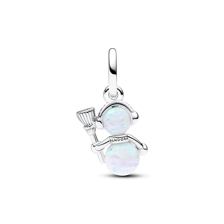 Pandora - Snemand charm i sølv med syntetisk opal - 792981c01