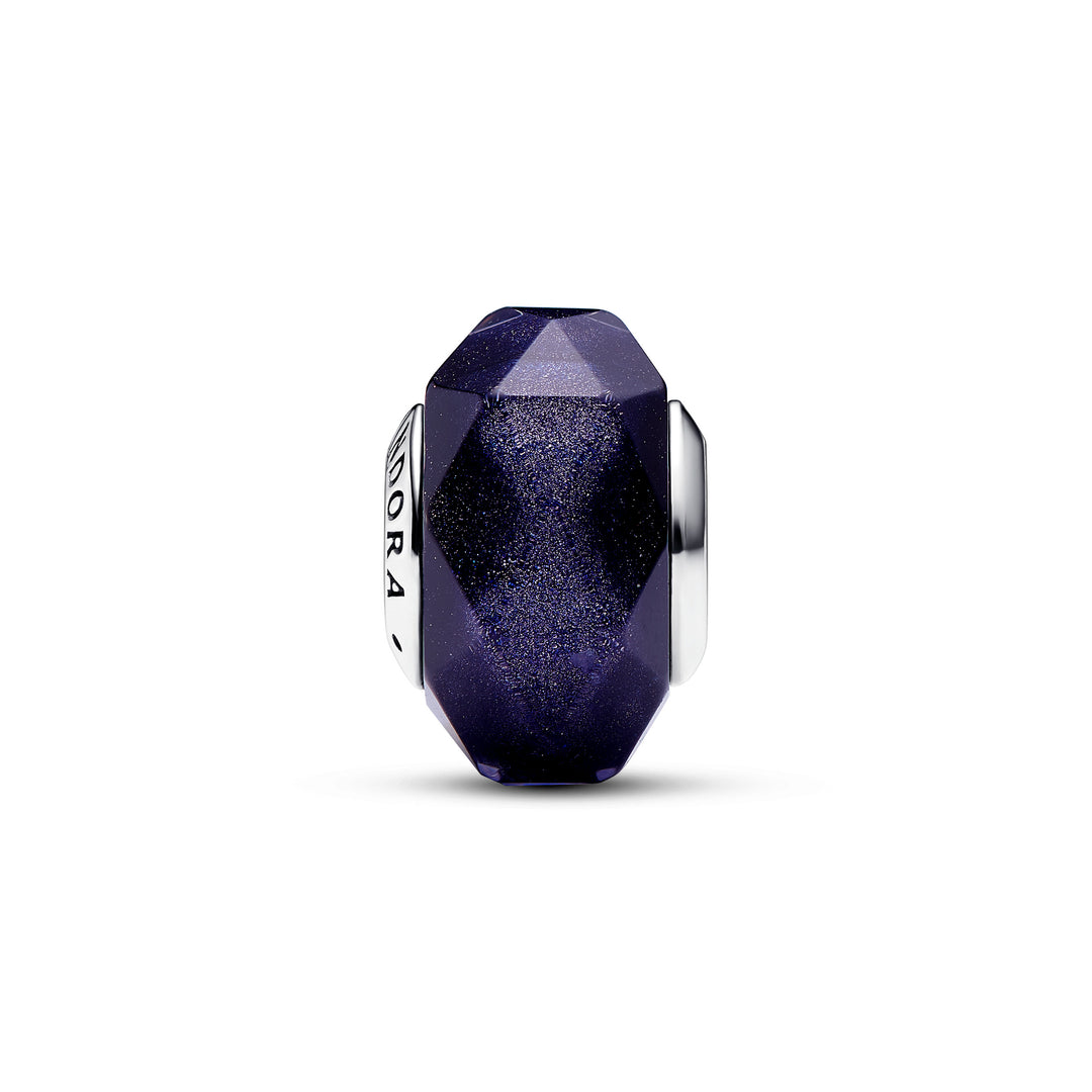 Pandora - Blåt murano glas charm med facetter - 792984c00