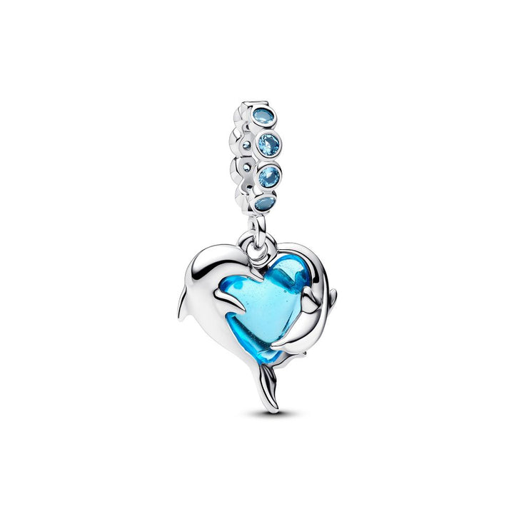 Pandora - Delfin charm med blå Murano glas - 793924c01