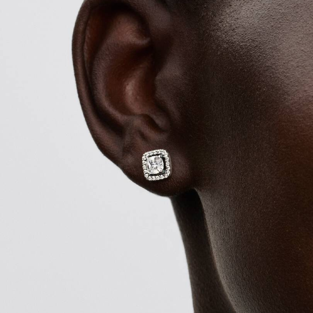 Pandora - Halo ørestikker i sølv med klar kubisk zirkonia - 293551c02