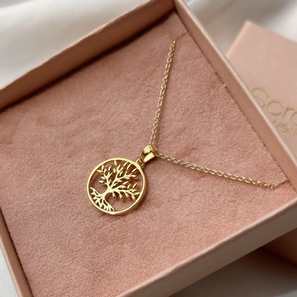 Scrouples - Livetstræ halskæde i guldbelagt sterling sølv - 237372fg