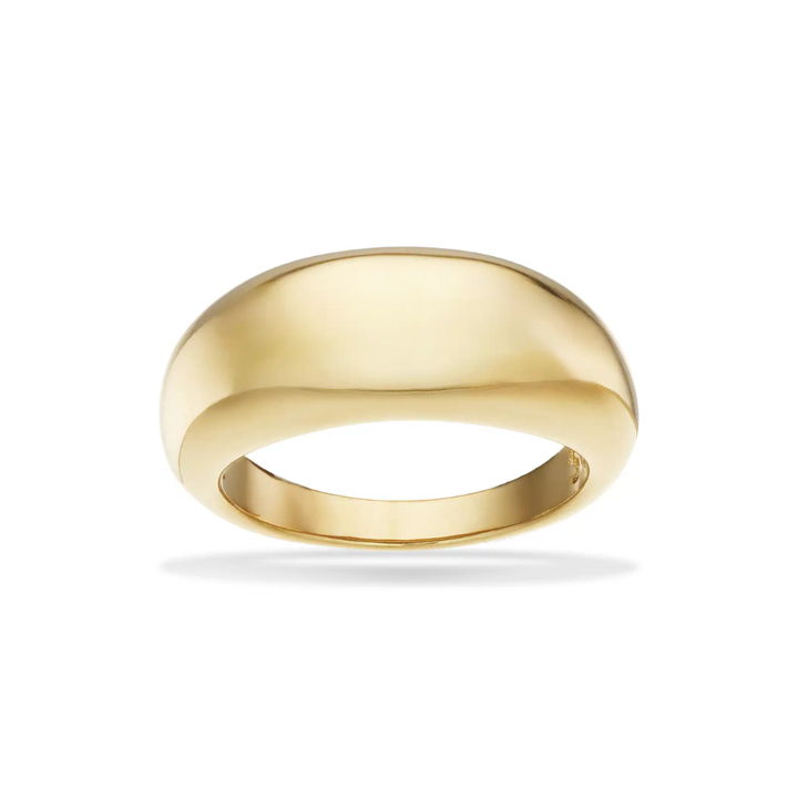 Molly - Halv måneformet ring i blankpoleret guldfarvet stål - st70002