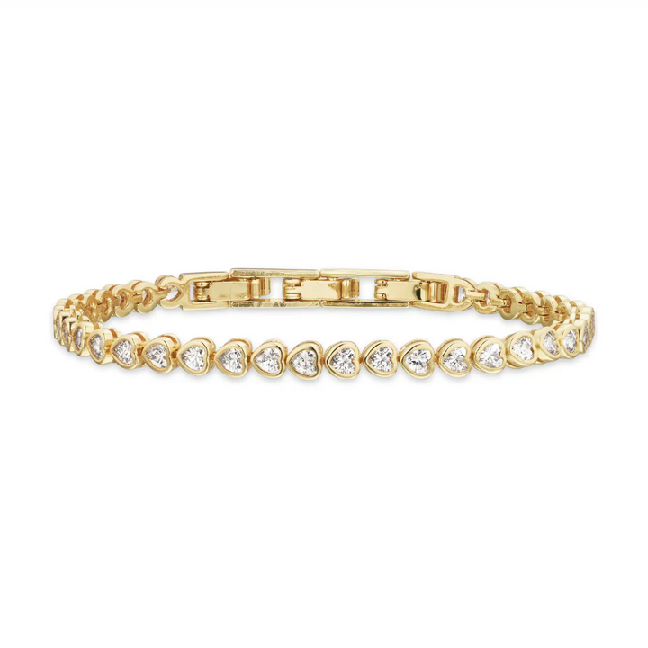 Molly - Armbånd med hjerter i forgyldt messing - st30102a,m