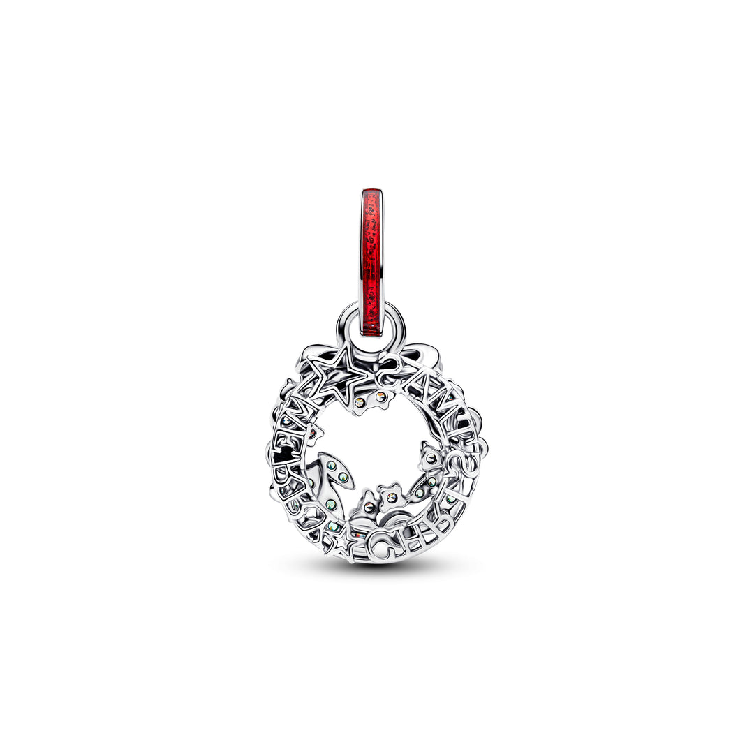 Pandora - Jule krans charm med "Merry Christmas" vedhæng - 794238c01
