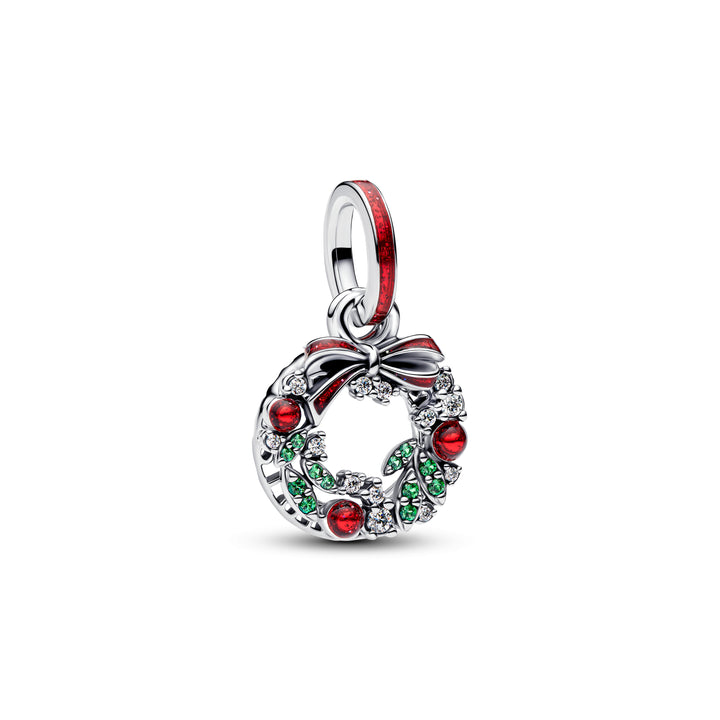 Pandora - Jule krans charm med "Merry Christmas" vedhæng - 794238c01