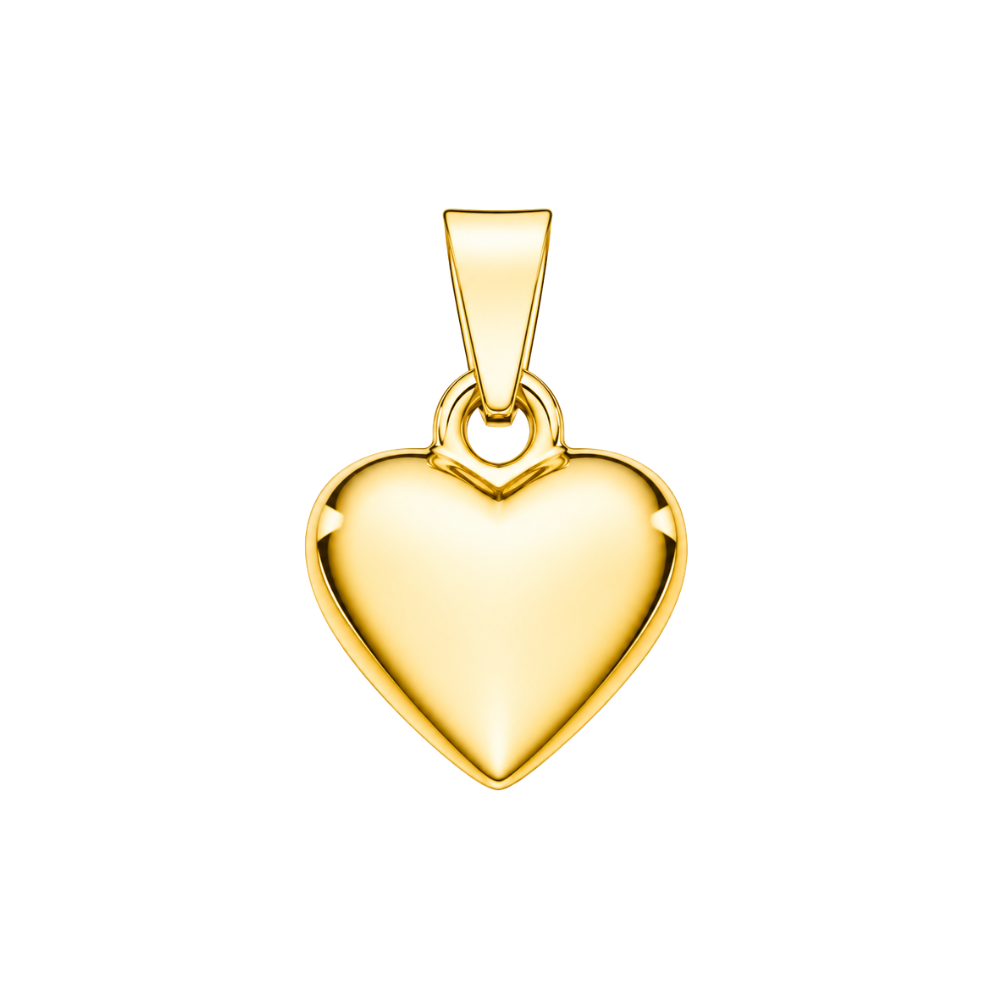 Scrouples - Klassisk Guldbelagt Sølv hjerte vedhæng, 10x11mm - 24032fs