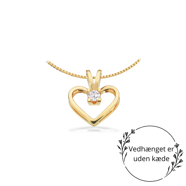 Scrouples - Kleopatra Hjerte Vedhæng i guld med 0,15ct diamant