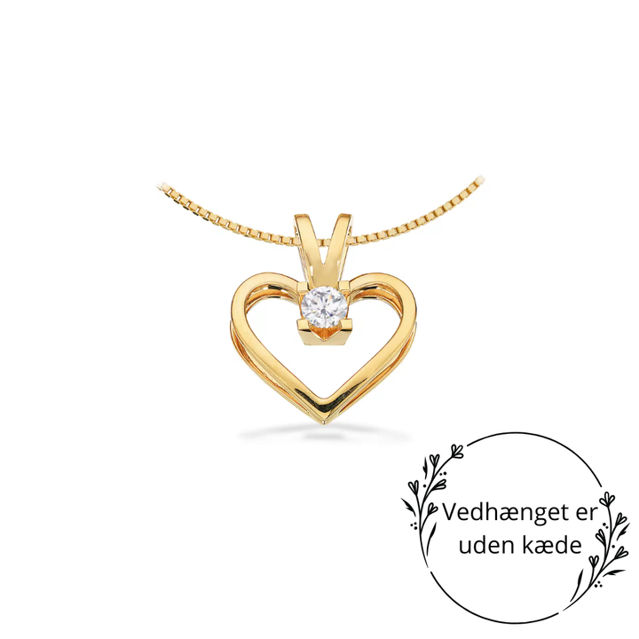 Scrouples - Kleopatra Hjerte Vedhæng i guld med 0,20ct diamant