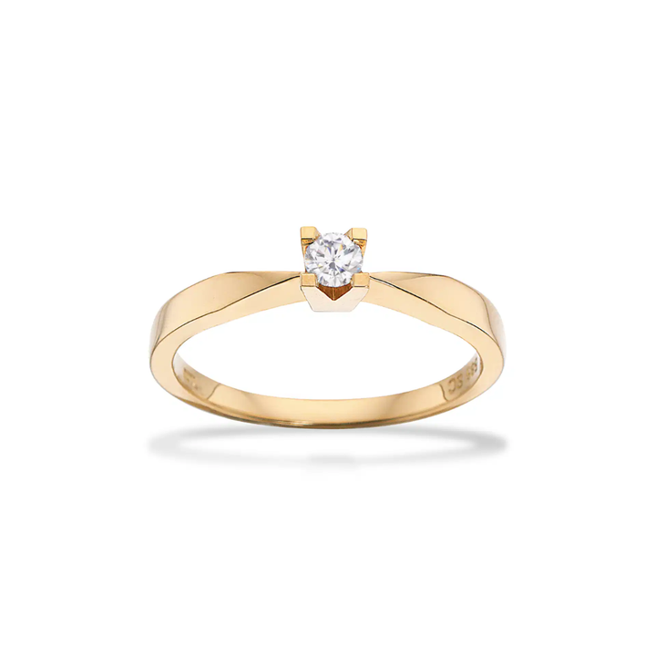 Scrouples - Kleopatra guld ring med 0,10ct diamant