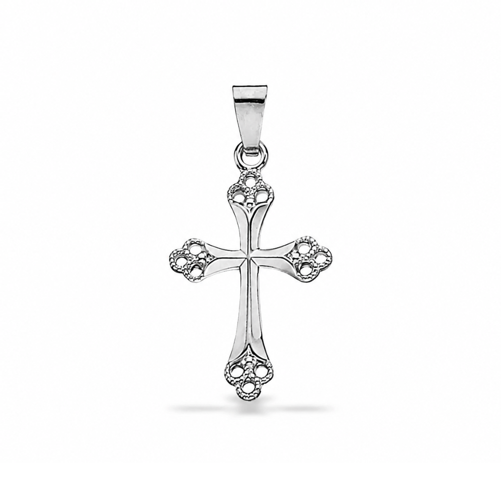 Scrouples - Detaljeret Kors i Sterling Sølv, 19 x 14 mm - 284982