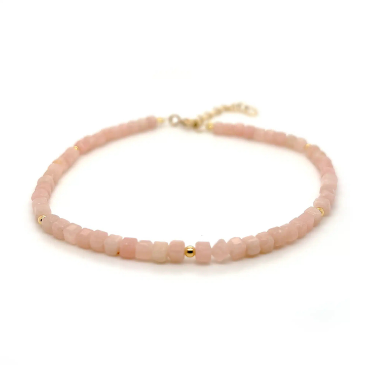 Scrouples - Guldbelagt sølv armbånd med sten af pink opal - 39872a,m