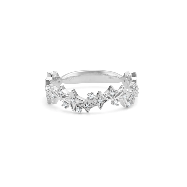 Mads Z - Vesper Ring med stjerner og sten i rhordineret sølv - 2147198