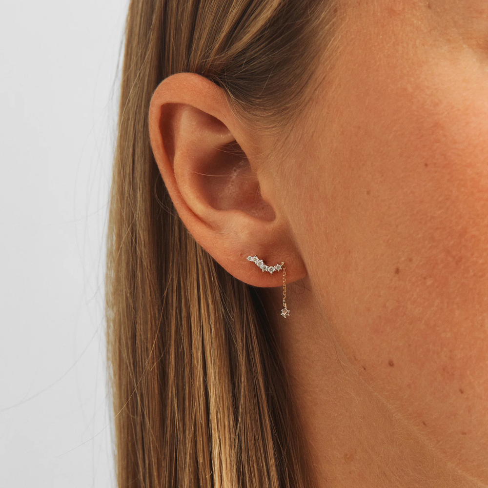 Mads Z - Midnight 14 karat guld ørestikker med 0.20 ct. diamanter - 1511094