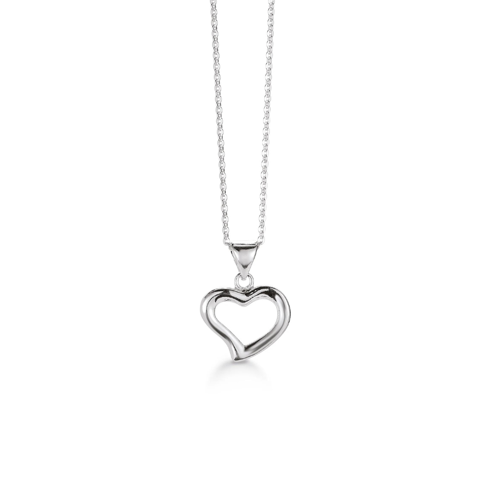 Aagaard - Sølv halskæde med hjerte vedhæng - 11303737-45