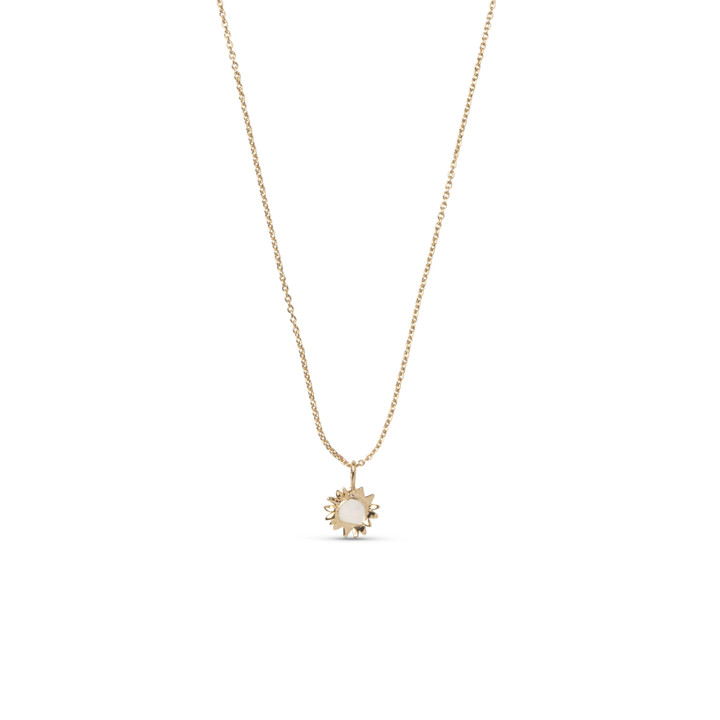 Enamel - Sunshine Daisy halskæde i forgyldt sølv - N136G