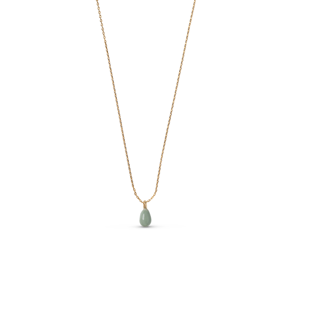 Enamel - Significant Sage halskæde i forgyldt messing - N152GB-Sage