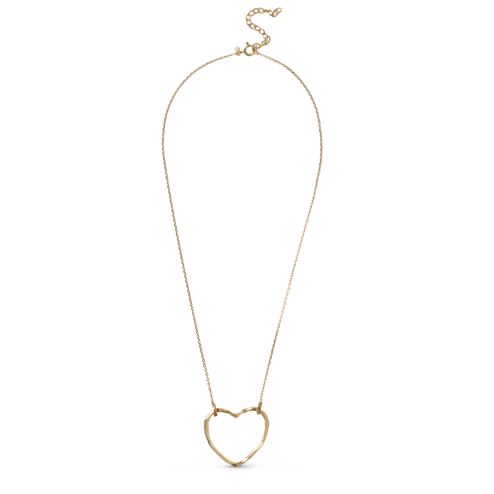 Enamel - Organic Heart Chunky halskæde i forgyldt messing - N155GB