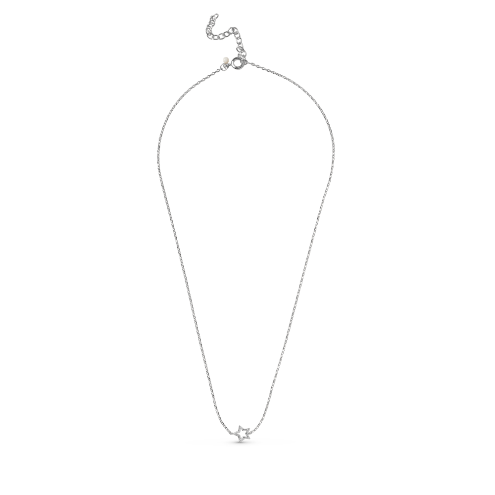 Enamel - Organic Star halskæde i forsølvet messing - N159SB