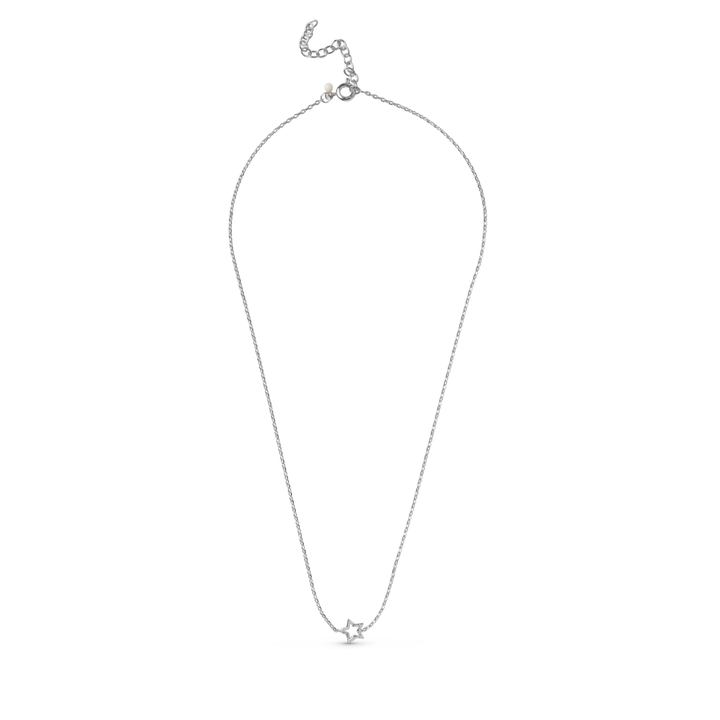 Enamel - Organic Star halskæde i forsølvet messing - N159SB