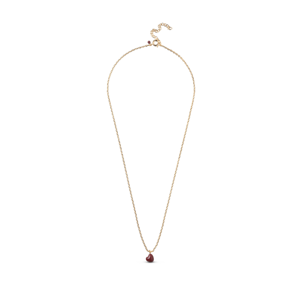 Enamel - Grand Amore Bordeaux halskæde i forgyldt messing - N162GB-Bordeaux