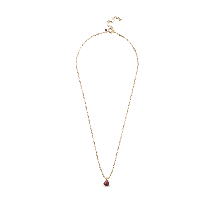 Enamel - Grand Amore Bordeaux halskæde i forgyldt messing - N162GB-Bordeaux