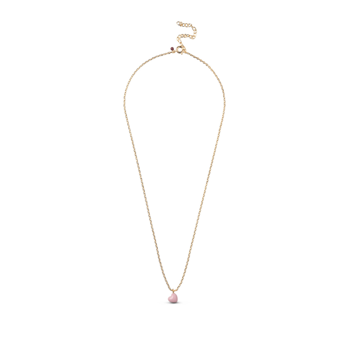 Enamel - Grand Amore Soft Rose halskæde i forgyldt messing - N162GB-SoftRose