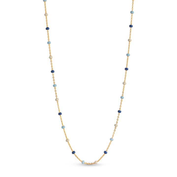 Enamel - Lola Marine halskæde i forgyldt - N55G-Marine