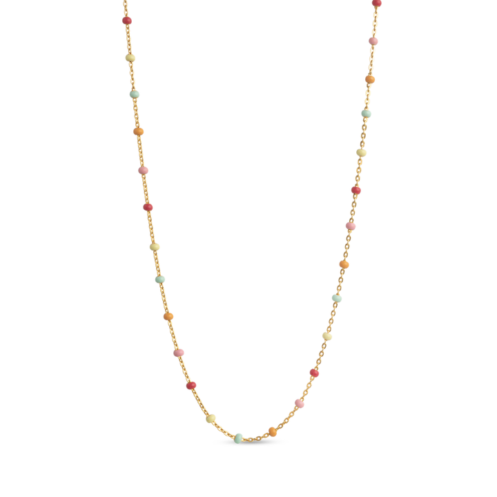 Enamel - Lola Rainbow halskæde i forgyldt - N55G-Rainbow