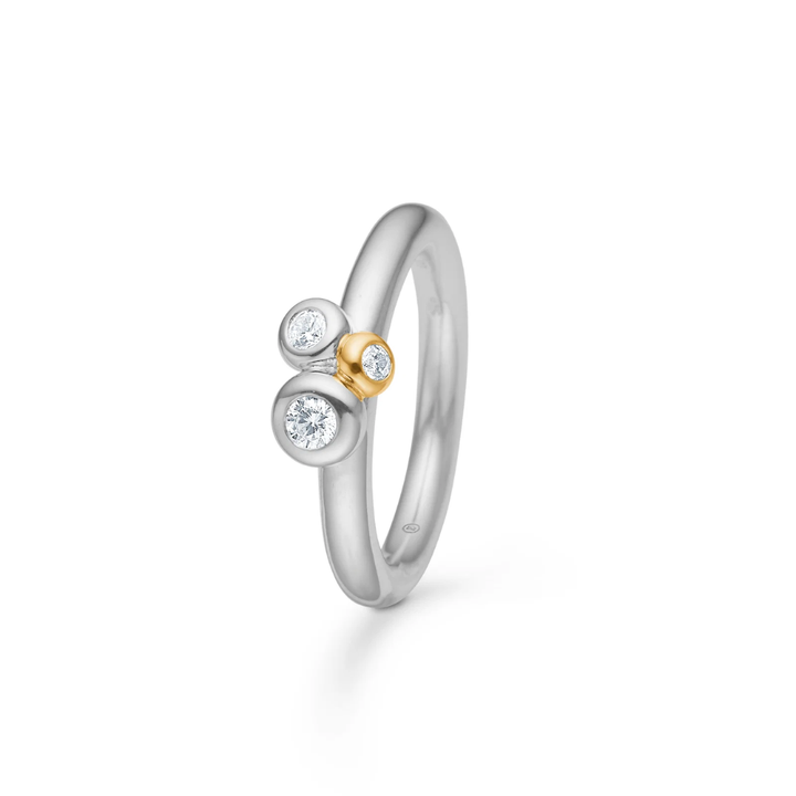 Mads Z - Nola sølv og guld ring med sten af zirkonia - 2147182