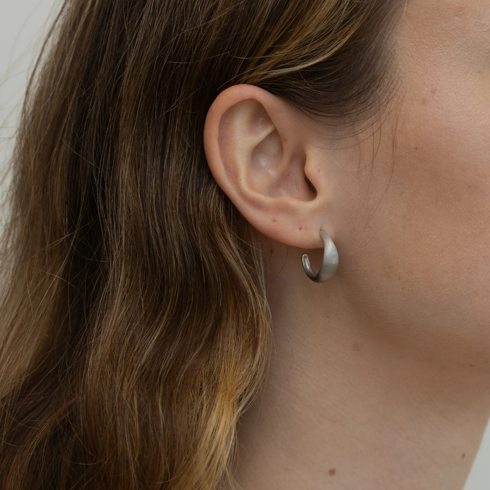 byBiehl - Ocean flow hoops i sølv, Medium - 4-4202-r