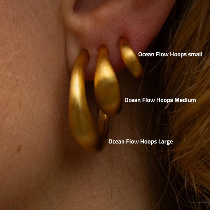 byBiehl - Ocean flow hoops i guldbelagt sølv, medium - 4-4202-gp