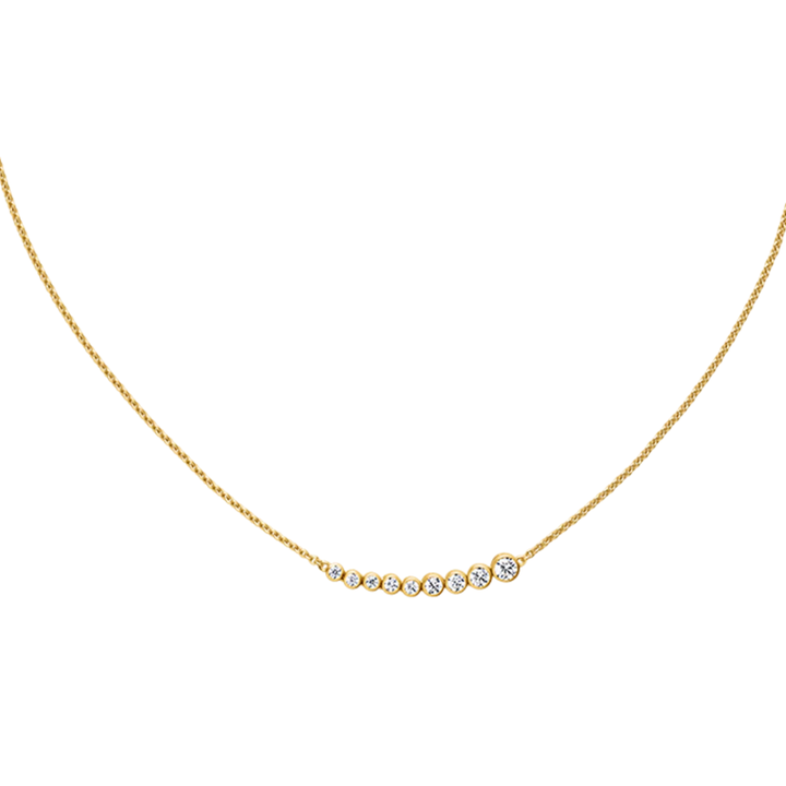 byBiehl - Stardust Flow Halskæde i Forgyldt med Glitrende Sten - 3-4611a-gp