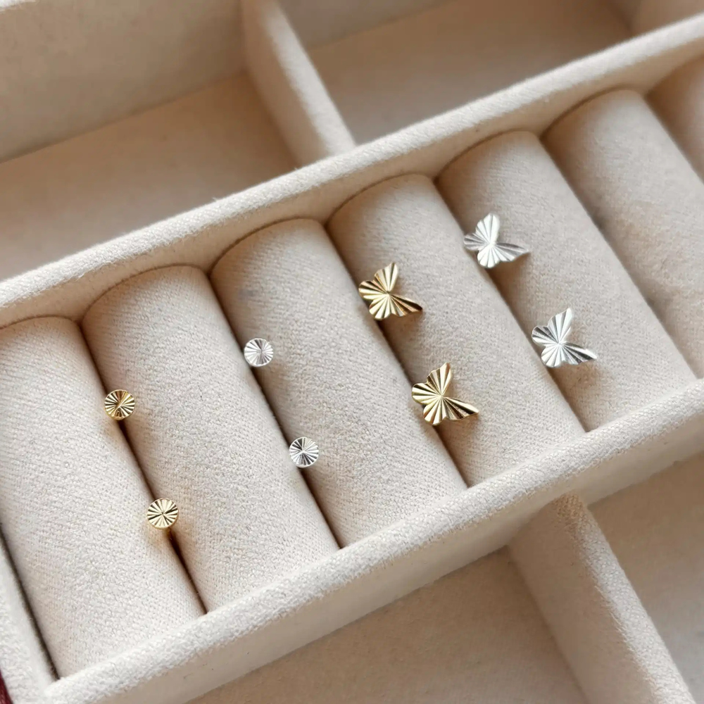 Scrouples - Plissé polet sølv ørestikker - 165252