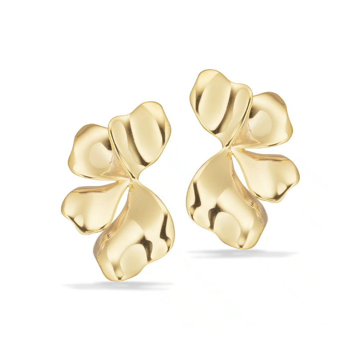 Scrouples - Blomster ørestikker i guldbelagt sølv - 164582