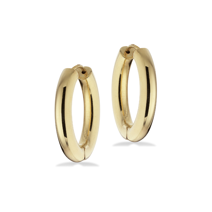 Scrouples - Guldbelagte sølv ovale creoler, 20 x 24mm - 163692