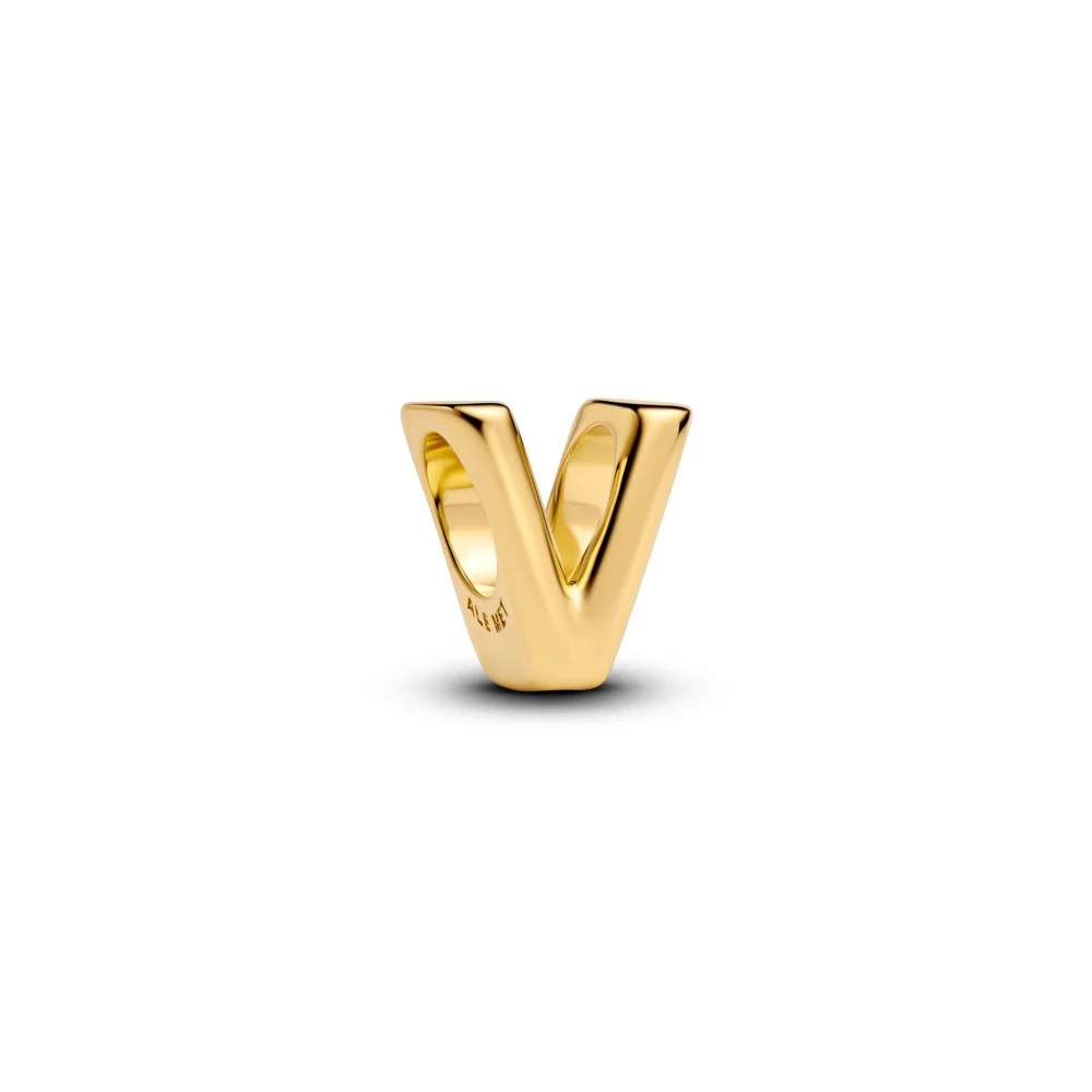 Pandora - Forgyldt V bogstav charm - 763968c00