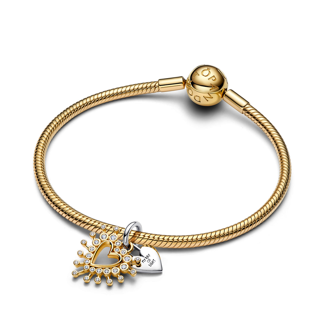 Pandora - 2 delt, Funklende hjerte charm - 764141c01