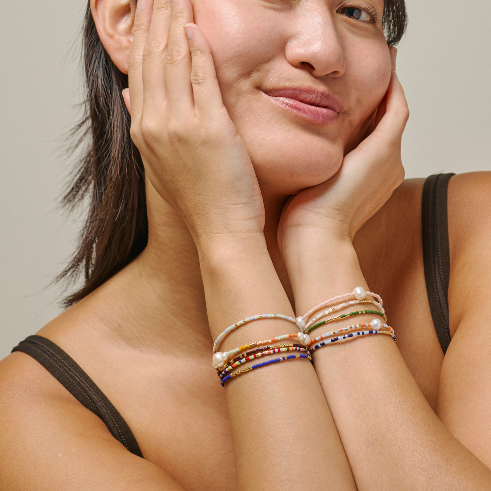 Enamel - Petra Boho armbånd i forgyldt stål - B160G-Boho