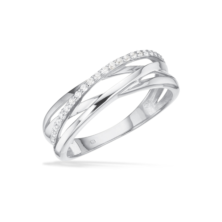 Scrouples - SoHo ring i sølv med trådbånd og zirkonia - 729912