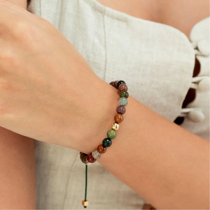 Alexander Lynggaard - Braided Armbånd med indian agate, 6mm - b00192