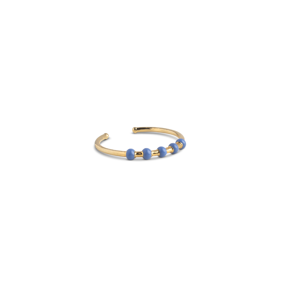 Enamel - Lola Cornflower justerbar ring i forgyldt messing - R105GB-Cornflower