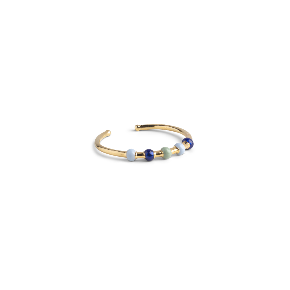 Enamel - Lola Earthtone justerbar ring i forgyldt messing - R105GB-Earthtone