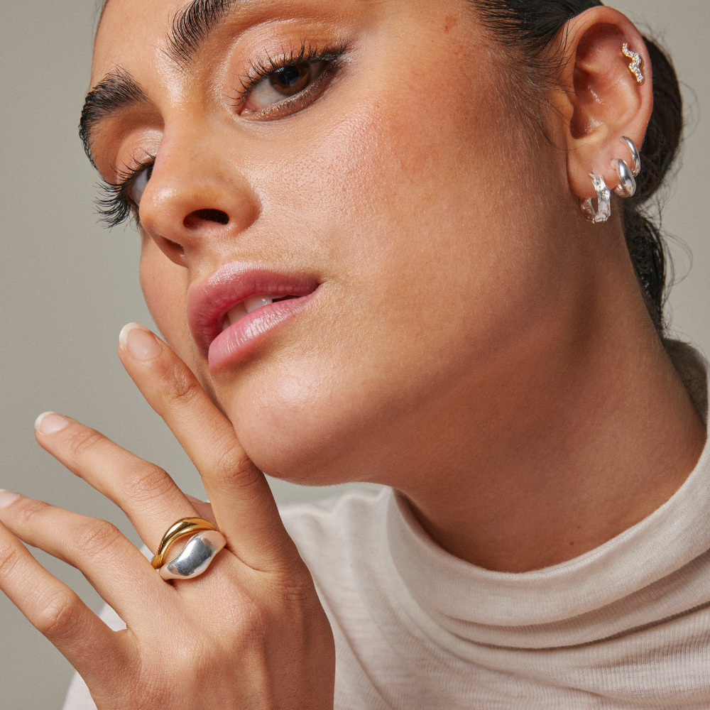 Enamel - Agnete Large ring i sølv - R73S