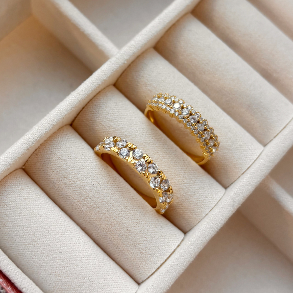 Sten Shop Rings Scrouples - SoHo sten besat guldbelagt sølv ring - 730162