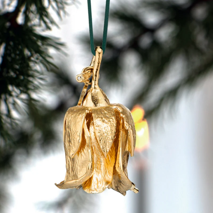 Flora Danica - Julepynt Rosenknop 18 karat guldbelagt