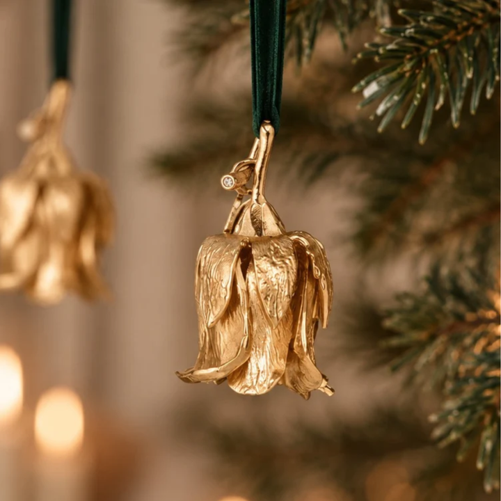 Flora Danica - Julepynt Rosenknop 18 karat guldbelagt